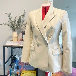 Zara blazer - Off-white Vegan Leather Size M - Form fitting style